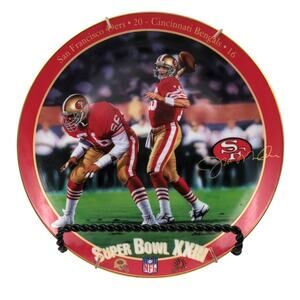 1994 Bradford Exchange Limited Edition Super Bowl 23 Plate Joe Montana 49ers! 8"